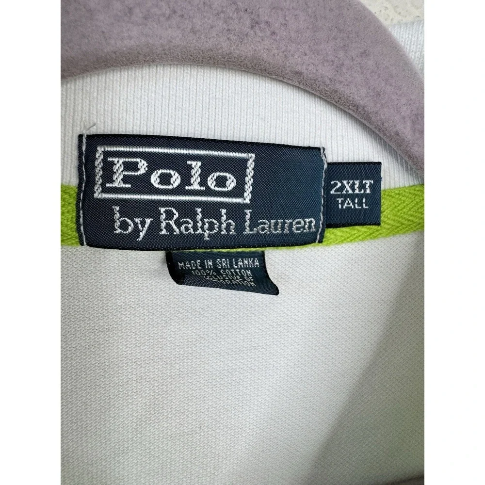 Polo Ralph Lauren Big Pony Polo Shirt Men's 2XLT Tall White Short‎ Sleeve Golf